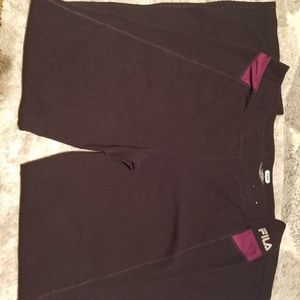 Black and purple Fila pants